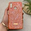 قاب گوشی Galaxy A10S سامسونگ نگین دار سواروسکی SWAROVSKI پلاک فلزی نارنجی کد 151286