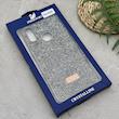 قاب گوشی Galaxy A10S سامسونگ نگین دار سواروسکی SWAROVSKI پلاک فلزی خاکستری کد 151288