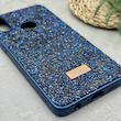 قاب گوشی Galaxy A10S سامسونگ نگین دار سواروسکی SWAROVSKI پلاک فلزی سرمه ای کد 151291