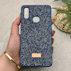 قاب گوشی Galaxy A10S سامسونگ نگین دار سواروسکی SWAROVSKI پلاک فلزی سرمه ای کد 151291