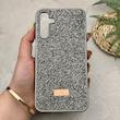 قاب گوشی Galaxy A15 سامسونگ نگین دار سواروسکی SWAROVSKI پلاک فلزی خاکستری کد 151294