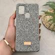قاب گوشی Galaxy A21S سامسونگ نگین دار سواروسکی SWAROVSKI پلاک فلزی خاکستری کد 151301