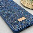 قاب گوشی Galaxy A24 سامسونگ نگین دار سواروسکی SWAROVSKI پلاک فلزی سرمه ای کد 151303