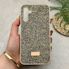 قاب گوشی Galaxy A24 سامسونگ نگین دار سواروسکی SWAROVSKI پلاک فلزی طلایی کد 151306