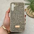 قاب گوشی Galaxy A24 سامسونگ نگین دار سواروسکی SWAROVSKI پلاک فلزی طلایی کد 151306