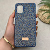 قاب گوشی Galaxy A31 سامسونگ نگین دار سواروسکی SWAROVSKI پلاک فلزی سرمه ای کد 151313