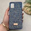 قاب گوشی Galaxy A31 سامسونگ نگین دار سواروسکی SWAROVSKI پلاک فلزی سرمه ای کد 151313