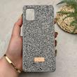قاب گوشی Galaxy A31 سامسونگ نگین دار سواروسکی SWAROVSKI پلاک فلزی خاکستری کد 151315
