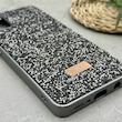 قاب گوشی Galaxy A31 سامسونگ نگین دار سواروسکی SWAROVSKI پلاک فلزی خاکستری کد 151315