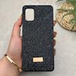 قاب گوشی Galaxy A31 سامسونگ نگین دار سواروسکی SWAROVSKI پلاک فلزی مشکی کد 151317