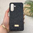 قاب گوشی Galaxy A36 سامسونگ نگین دار سواروسکی SWAROVSKI پلاک فلزی مشکی کد 151318