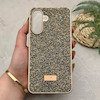 قاب گوشی Galaxy A36 سامسونگ نگین دار سواروسکی SWAROVSKI پلاک فلزی طلایی کد 151319