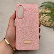 قاب گوشی Galaxy A36 سامسونگ نگین دار سواروسکی SWAROVSKI پلاک فلزی صورتی کد 151320