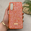 قاب گوشی Galaxy A36 سامسونگ نگین دار سواروسکی SWAROVSKI پلاک فلزی نارنجی کد 151321