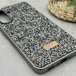 قاب گوشی Galaxy A56 سامسونگ نگین دار سواروسکی SWAROVSKI پلاک فلزی خاکستری کد 151329