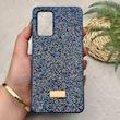 قاب گوشی Galaxy A32 4G سامسونگ نگین دار سواروسکی SWAROVSKI پلاک فلزی سرمه ای کد 151337