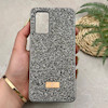 قاب گوشی Galaxy A32 4G سامسونگ نگین دار سواروسکی SWAROVSKI پلاک فلزی خاکستری کد 151338