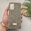قاب گوشی Galaxy A32 4G سامسونگ نگین دار سواروسکی SWAROVSKI پلاک فلزی طلایی کد 151340