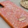قاب گوشی Galaxy A32 4G سامسونگ نگین دار سواروسکی SWAROVSKI پلاک فلزی نارنجی کد 151341