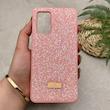 قاب گوشی Galaxy A32 4G سامسونگ نگین دار سواروسکی SWAROVSKI پلاک فلزی صورتی کد 151342