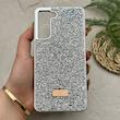 قاب گوشی Galaxy S21 FE سامسونگ نگین دار سواروسکی SWAROVSKI پلاک فلزی نقره ای کد 151344
