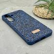 قاب گوشی Galaxy S25 FE سامسونگ نگین دار سواروسکی SWAROVSKI پلاک فلزی سرمه ای کد 151346