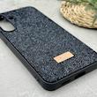 قاب گوشی Galaxy S25 FE سامسونگ نگین دار سواروسکی SWAROVSKI پلاک فلزی مشکی کد 151347