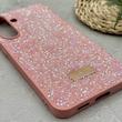 قاب گوشی Galaxy S25 FE سامسونگ نگین دار سواروسکی SWAROVSKI پلاک فلزی صورتی کد 151349