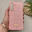 قاب گوشی Galaxy S25 FE سامسونگ نگین دار سواروسکی SWAROVSKI پلاک فلزی صورتی کد 151349