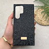 قاب گوشی Galaxy S24 Ultra سامسونگ نگین دار سواروسکی SWAROVSKI پلاک فلزی مشکی کد 151353