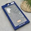 قاب گوشی Galaxy S24 Ultra سامسونگ نگین دار سواروسکی SWAROVSKI پلاک فلزی خاکستری کد 151356