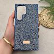 قاب گوشی Galaxy S24 Ultra سامسونگ نگین دار سواروسکی SWAROVSKI پلاک فلزی سرمه ای کد 151357