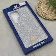 قاب گوشی Galaxy S24 Ultra سامسونگ نگین دار سواروسکی SWAROVSKI پلاک فلزی نقره ای کد 151358