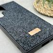 قاب گوشی Galaxy S23 Ultra سامسونگ نگین دار سواروسکی SWAROVSKI پلاک فلزی مشکی کد 151359