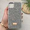 قاب گوشی iPhone 11 Pro Max آیفون نگین دار سواروسکی SWAROVSKI پلاک فلزی خاکستری کد 151362