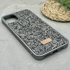 قاب گوشی iPhone 11 Pro Max آیفون نگین دار سواروسکی SWAROVSKI پلاک فلزی خاکستری کد 151362