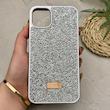 قاب گوشی iPhone 11 Pro Max آیفون نگین دار سواروسکی SWAROVSKI پلاک فلزی نقره ای کد 151365