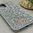 قاب گوشی iPhone 12 Pro Max آیفون نگین دار سواروسکی SWAROVSKI پلاک فلزی نقره ای کد 151368