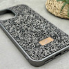 قاب گوشی iPhone 12 Pro Max آیفون نگین دار سواروسکی SWAROVSKI پلاک فلزی خاکستری کد 151371