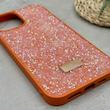 قاب گوشی iPhone 12 Pro Max آیفون نگین دار سواروسکی SWAROVSKI پلاک فلزی نارنجی کد 151372