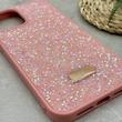 قاب گوشی iPhone 12 Pro Max آیفون نگین دار سواروسکی SWAROVSKI پلاک فلزی صورتی کد 151373