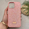 قاب گوشی iPhone 13 Pro Max آیفون نگین دار سواروسکی SWAROVSKI پلاک فلزی صورتی کد 151374