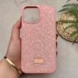 قاب گوشی iPhone 13 Pro Max آیفون نگین دار سواروسکی SWAROVSKI پلاک فلزی صورتی کد 151374