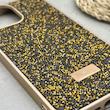 قاب گوشی iPhone 13 Pro Max آیفون نگین دار سواروسکی SWAROVSKI پلاک فلزی طلایی کد 151375