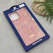قاب گوشی iPhone 13 Pro Max آیفون نگین دار سواروسکی SWAROVSKI پلاک فلزی نارنجی کد 151377