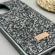 قاب گوشی iPhone 13 Pro Max آیفون نگین دار سواروسکی SWAROVSKI پلاک فلزی خاکستری کد 151378