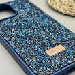 قاب گوشی iPhone 14 Pro Max آیفون نگین دار سواروسکی SWAROVSKI پلاک فلزی سرمه ای کد 151381