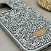قاب گوشی iPhone 14 Pro Max آیفون نگین دار سواروسکی SWAROVSKI پلاک فلزی نقره ای کد 151382