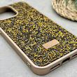 قاب گوشی iPhone 15 Pro Max آیفون نگین دار سواروسکی SWAROVSKI پلاک فلزی طلایی کد 151386