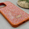 قاب گوشی iPhone 15 Pro Max آیفون نگین دار سواروسکی SWAROVSKI پلاک فلزی نارنجی کد 151387